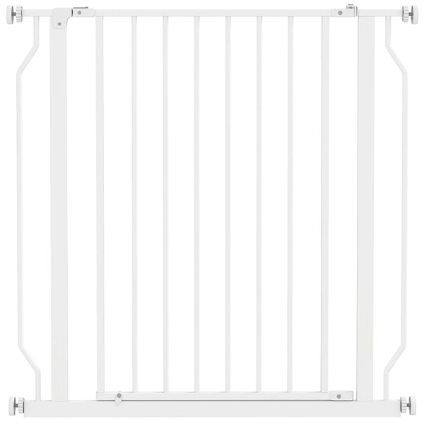 sconto Cancelletto di Sicurezza per Cani e Gatti Estensibile 75-85x76cm Acciaio Bianco