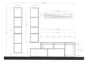 Parete Attrezzata Design Contemporaneo 181x35x195 cm Freedom Modello L 181 Lava e Noce Mercure