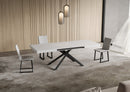 Tavolo Allungabile 140-244x90x74 cm Niket Bianco Frassino Gambe Antracite