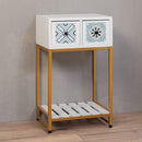 Consolle 2 Cassetti in Legno 46x35x77 cm Mika Bianco