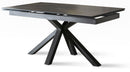 Tavolo Allungabile 160/240x90x76 cm in Metallo con Top Ceramica su Vetro Marmo Nero