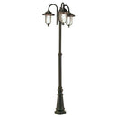 Lampada Palo per Giardino Alto Tre Luci Color Ruggine da Esterno Linea Porto Sovil