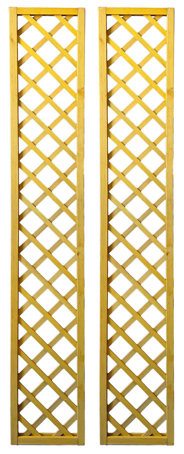 sconto Set 2 Pannelli Grigliati per Rampicanti 30x180 cm in Legno Naturale