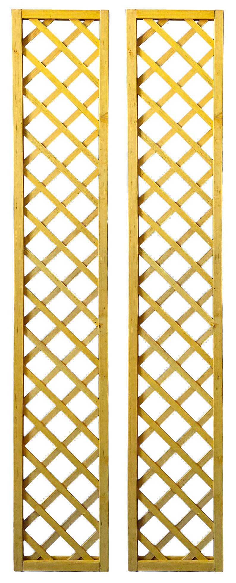 Set 2 Pannelli Grigliati per Rampicanti 30x180 cm in Legno Naturale