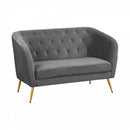 Divano 2 Posti 135x82 cm in Velluto Grigio
