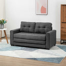 Divano Letto 151x75x85 cm 2 Posti con Imbottitura e Molle in Tessuto Grigio  
