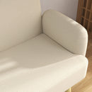 Divano 2 Posti 140x74x79 cm in Effetto Velluto Bianco Crema  