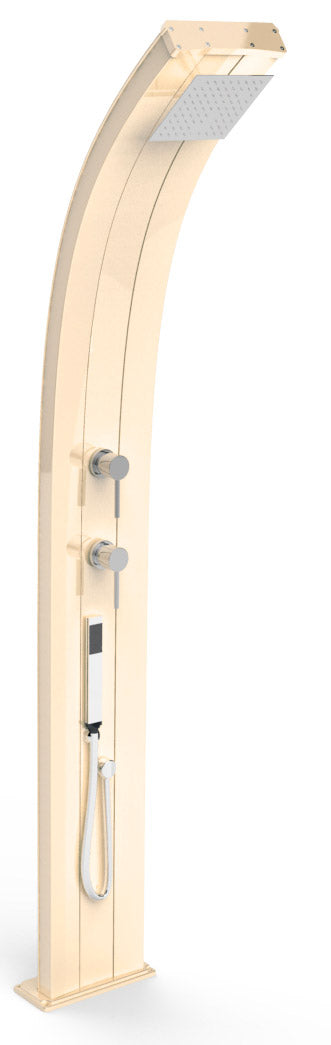 sconto Doccia Solare da Esterno Giardino 40L Miscelatore e Doccetta Mobile Arkema Dada Champagne Bronze