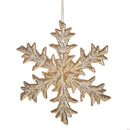 Set 12 Fiocco Neve con Glitter H12,6 cm Oro