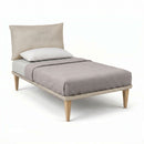 Letto 1 Piazza e Mezza con Rete Rivestita Microfibra Sabbia Tessis Testata Soft Varie Misure