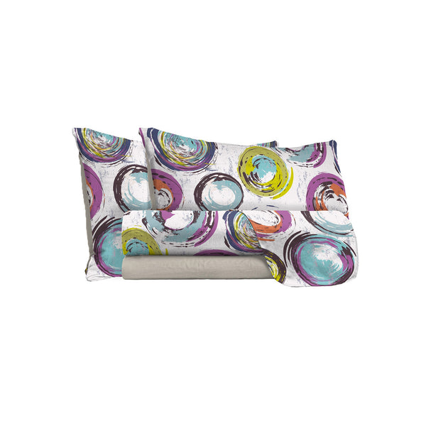 prezzo Bettwäsche-Set mit Aufdruck oben und unten und Kissenbezüge Abstrakte Kreise in verschiedenen Größen