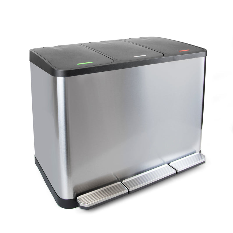 Contenitore Recycle Inox con Scomparti Impostato 3X15 Acciaio Inossidabile Emuca