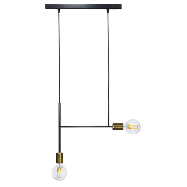 Aufhängung 2xE27 Rahmen Lackiert Black Gold Satin E-Energy Elvira acquista