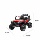 Macchina Elettrica per Bambini 12V Fuoristrada Offroad Mountain Rosso 