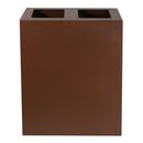 Pattumiera per Raccolta Differenziata 2 Scomparti Capacità 120 lt 60x30x80 cm in Acciaio Corten 