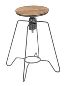 Sgabello Heintreck Ø39x55-70 cm Legno di Abete e in Ferro Grigio e Marrone