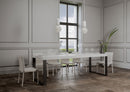 Tavolo Allungabile 200-460x90x77 cm Tecno Premium Bianco Frassino Telaio Antracite 