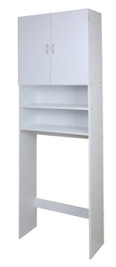 Scaffale Sopra Lavatrice Salvaspazio 65x25x192 cm in Pannello Truciolare Bianco