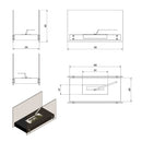 Camino a Bioetanolo da Pavimento 70x40,2 cm Flig Oakland Nero