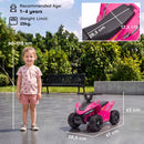 Quad Elettrico per Bambini 18-48 Mesi 6 V 2 km/h 67x38,5x43 cm con Marce Avanti Portata 25 kg in PP e Acciaio Fucsia      