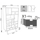 Mobiletto Perth 80x36,5x139 h cm in Legno Multicolor