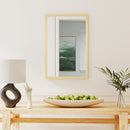 Specchio da Parete Rettangolare 40x60 cm con Ganci in Vetro e MDF Color Legno      