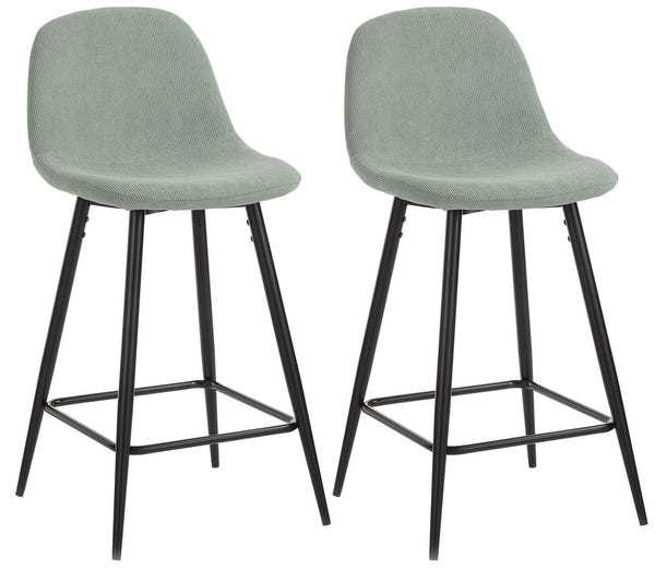 Set mit 2 Hockern 43x40x91,5 cm in grünem Samt prezzo