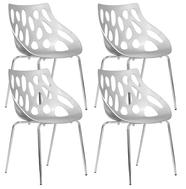 Set mit 4 weißen Tosini Orlando Wartebürostühlen aus Polypropylen acquista
