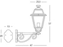 Lampada Applique in Alto Colore Grigio per Esterno Linea Elegance Livos