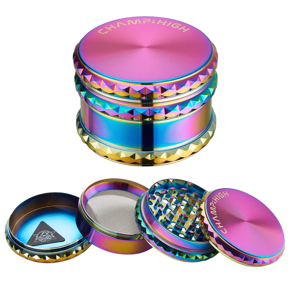 online Grinder Ø65 mm 4 Ebenen für Gewürze, Kräuter und Tabak Rainbow Diamond