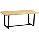 Tavolo da Pranzo 180x90x76 cm in Legno e Acciaio Nero