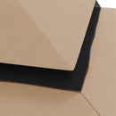Tetto per Gazebo 300x300 cm a 2 Livelli con 8 Fori di Drenaggio in Poliestere Cachi      