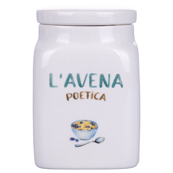 sconto Barattolo Avena 9,5x9,5x14,5 cm in New Bone China VdE Tivoli 1996 Le Travisate Bianco
