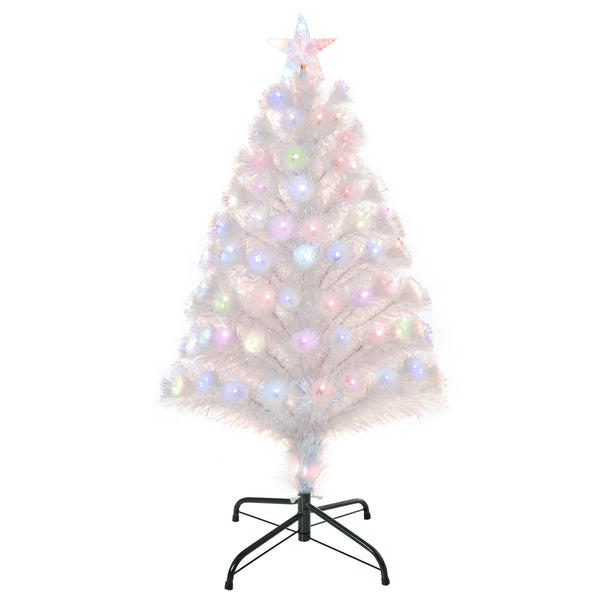 Künstlicher Weihnachtsbaum 90 cm 90 Zweige mit LED-Lichtern und weißen Glasfasern prezzo