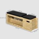 Panca Multifunzione con Schienale Regolabile Vano Contenitore Rack per Pesi ed Elastici in Legno      