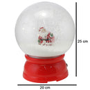 Ampolla Natalizia con Babbo Natale 20x25 cm con 6 LED Effetto Neve a Batteria      