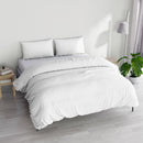 Copripiumino Matrimoniale con Sacco e Federe in Raso di Poliestere Bianco