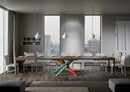 Tavolo Allungabile 120/380x90 cm Volantis Noce Gambe Multicolore 4/B      