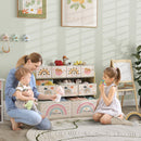 Mobile Portagiochi per Bambini a 3 Livelli 93x30x70 cm con 9 Contenitori in Tessuto Giallo  