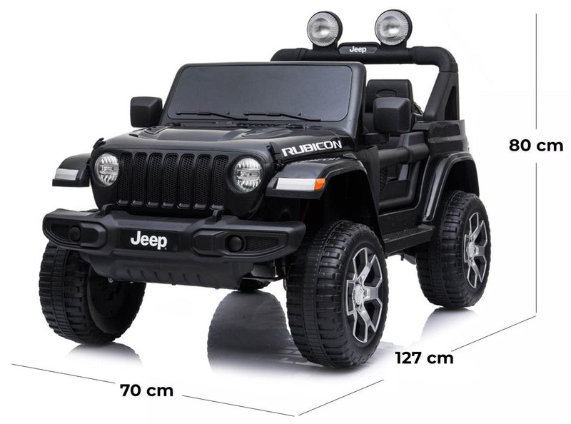 Macchina Elettrica per Bambini 12V 2 Posti con Licenza Jeep Wrangler Rubicon Nera