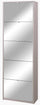 Schuhschrank 5 Türen mit Spiegel 63x190x29 cm Ulme hell