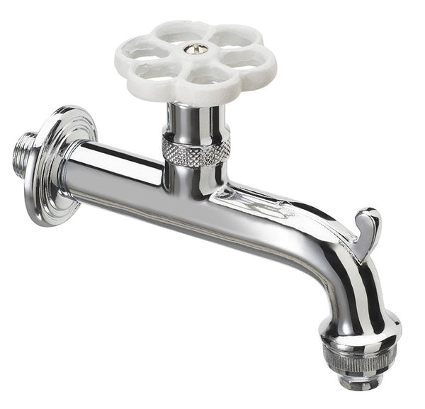Rubinetto per Fontana da Giardino in Ottone Cromato con Ghiera in Tinta Belfer RUB/018 Bianco acquista