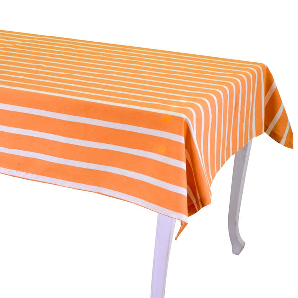 prezzo Tovaglia Rettangolare 140x240 cm in Cotone 180 GSM Pop Righe Arancione