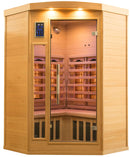 Sauna Finlandese ad Infrarossi 2/3 Posti 120x120 cm H190 in Legno di Abete Apollon 2C