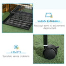 Gabbia Voliera per Uccelli per Interni 51,5x50x140 cm con Ruote e Vassoi Estraibili Nero   