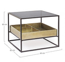 Tavolino 62x62x50h cm con Contenitore Mavila