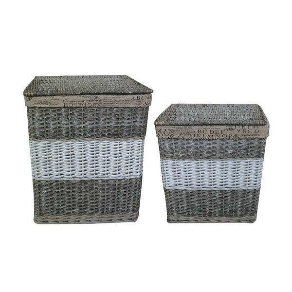 Set mit 2 rechteckigen Wäschekörben aus Weidengeflecht Fadi acquista