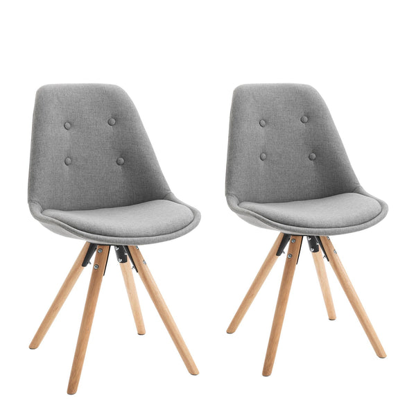 Set mit 2 gepolsterten Stühlen 48 x 56 x 87 cm in grauem Stoff prezzo