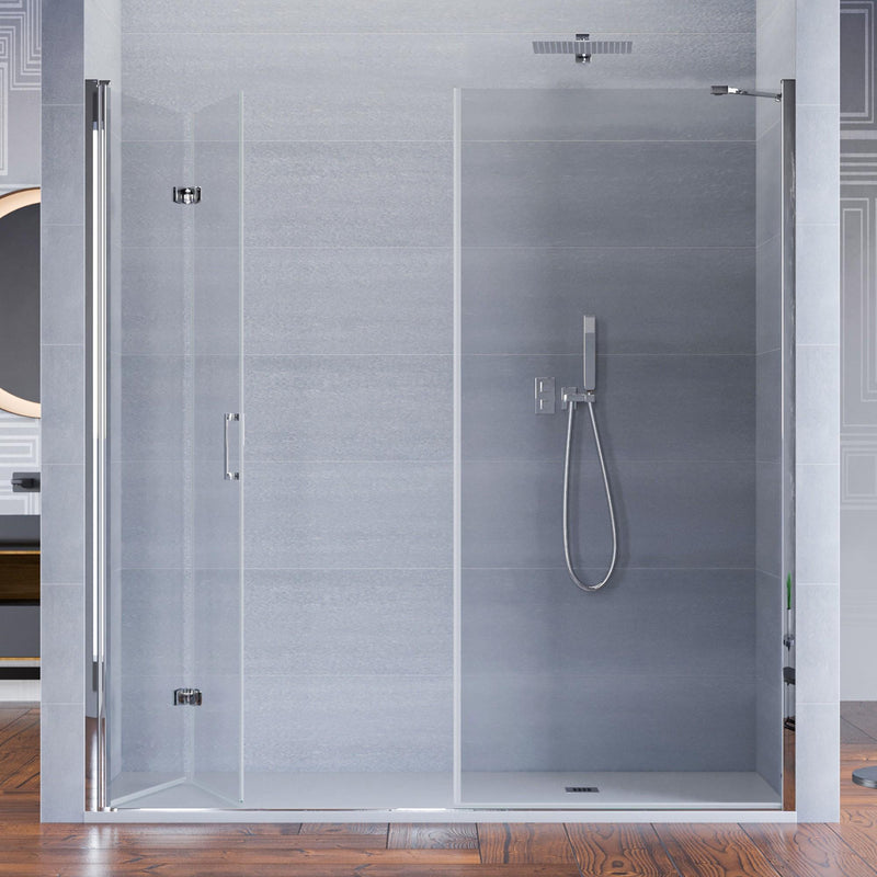 Porta Parete Doccia 1 Anta a Libro in Cristallo Trasparente 6mm H195 Bonussi Lorena Varie Misure