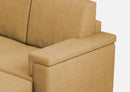 Divano 3 Posti con Pouf 208x155x85 cm Marrak in Tessuto Ocra